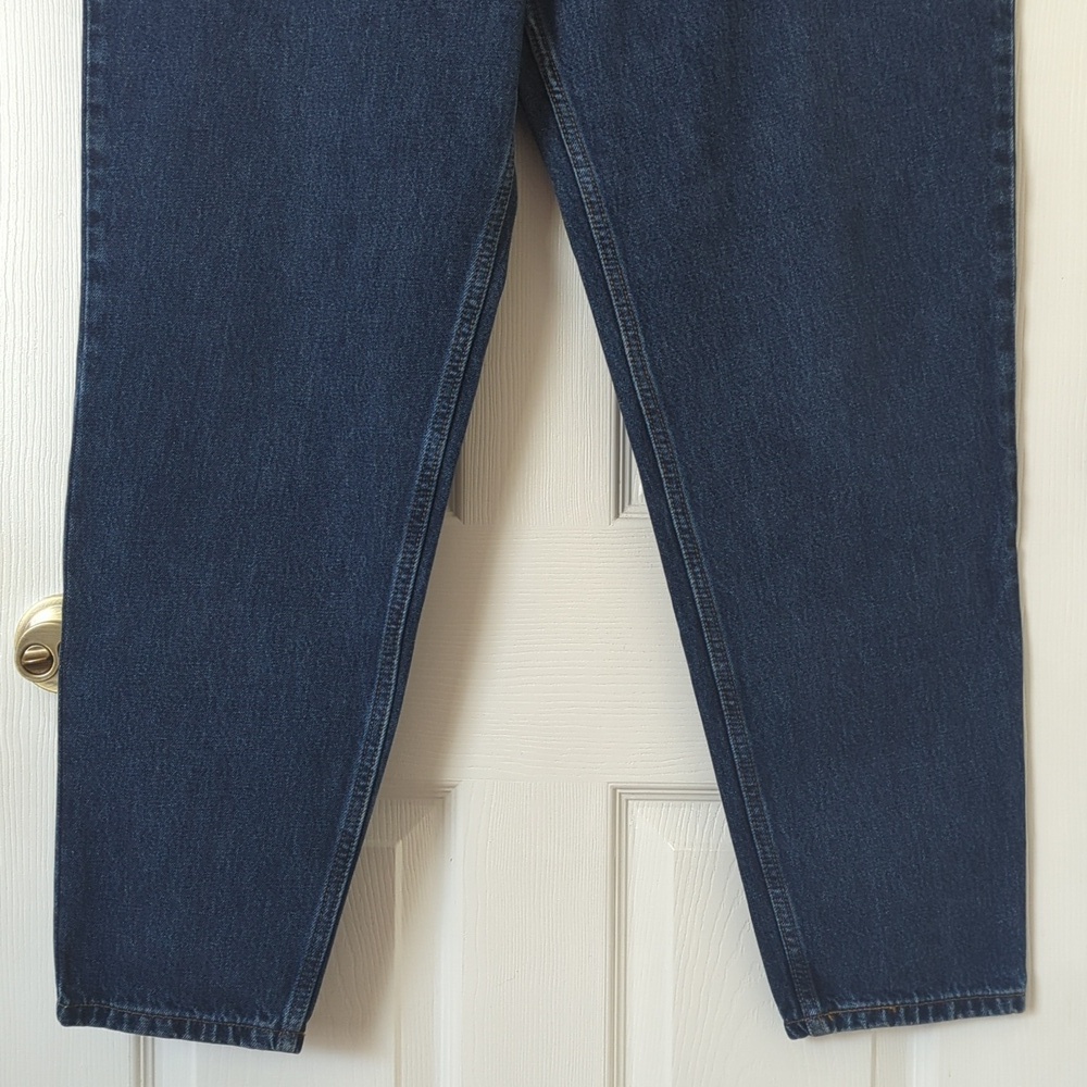 Levi's 90's Vintage 550 Dark Wash High Rise Relaxed Fit Tapered Leg Mom Jeans 18 - Picture 3 of 15